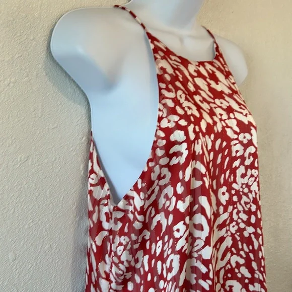 NWOT Tyche Red & White Animal Print Slip Dress - Picture 4 of 16